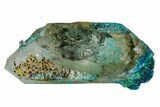 Chrysocolla on Quartz Crystal - Tentadora Mine, Peru #169243-1